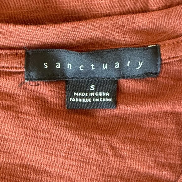 NWOT Sanctuary Twist Front Tank Top Brown Sleeveless Relaxed Fit Size Small - Picture 4 of 6